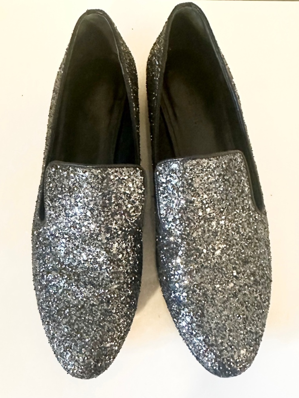 M.Gemi Parma Sparkly Silver Loafers (Size 40/9.5)